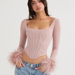 House of CB Stella Top in Blush NWT